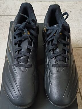 adidas Men's Black Athletic Lace-Up Sneakers with Subtle Gold Accents Size 8 Men